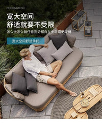 Outdoor PE Rattan Lounge Sofa Set with L-shaped Configuration