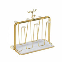 Cup Holder Rack with Tray Cushioning Sleeves Deer Cup Holder Rack Anti Slip Home Organizer