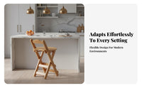 Folding Bar Chair with Backrest Strong Bearing Capacity for Kitchen, Homeowners