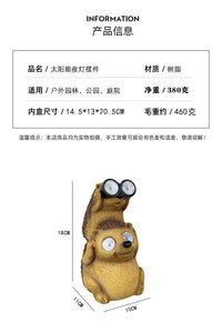 跨境树脂青蛙雕像摆件太阳能花园庭院装饰工艺品动物望远镜