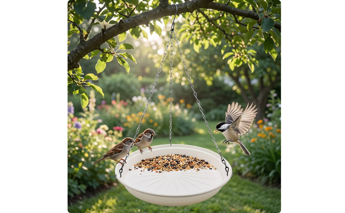 Hanging Bird Bath Outdoor Hanging Bird Feeder Garden for Nature Lovers, Backyard
