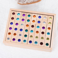 Gem Blocks Colorful Smooth Polished Wooden Block Set for Preschoolers, Kids, Home Education