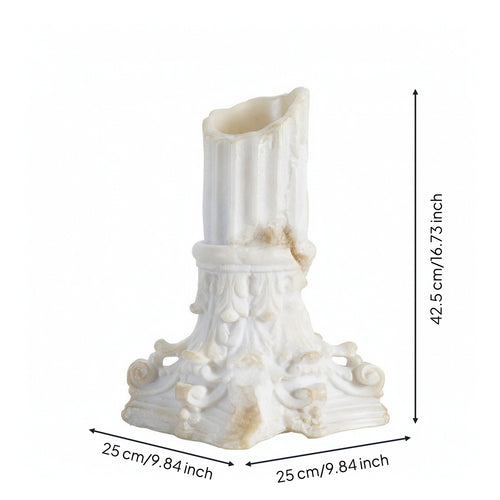 Column Vase Embossed Pedestal Vase Architectural for Living Room, Showroom