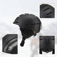 Hard-Shell Helmet with Adjustment Dial Adjustable Vent Helmet with Eyewear Buckle Ventilated Shock-Absorbing for Skiers, Snowboarders, Adults, Skiing, Snowboarding, Winter Sports