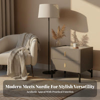 Rounded Single-Drawer Cabinet Nordic Aesthetic Bedside Table Minimalist Design Space-Saving for Homeowners, Apartment Dwellers