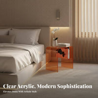 Clear Accent Table Light Luxury Nightstand Space-Saving for Entryway, Homeowners