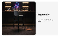 Bar Chair with Back Support Nordic Design Household Furniture Built-in Footrest