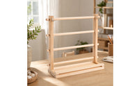 Ribbon Storage Rack Wood Ribbon Organizer with Tray Wooden for Crafters, Florists, Gift Wrapping Station