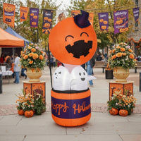 Inflatable with Pumpkin and Ghosts Inflate Pumpkin Ghost Inflatable Yard Decoration Self-Inflating Eye-Catching