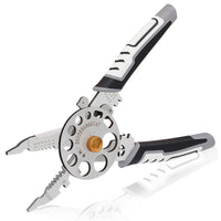 Industrial Grade Rotary Wire Stripper Heavy Duty Multifunction Wire Stripper Easy to Use Cable Stripping Pliers Stainless Steel for Electricians, Electrical Work, Workshop