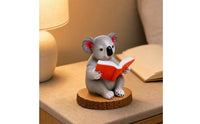 Tabletop Koala Figurine with Wood Base | Resin, for Desk