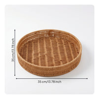 Woven Tray Sturdy Rattan Tray Decorative for Kitchen