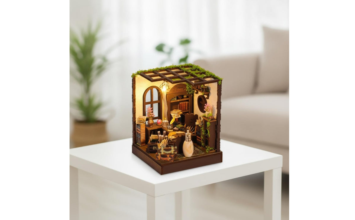 DIY Literary Shelf Scene Kit Lighted Literary Shelf Scene with Detailed Miniature Dollhouse for Hobbyists