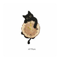 Panda Pendulum Wall Clock Non-Ticking Panda Wall Clock Modern Design for Bedroom