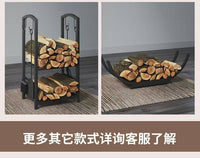 欧美铁艺柴火架木头收纳木柴储存跨境火木置物架民宿壁炉火炉架子
