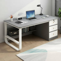 Multi-Drawer Design Computer Desk with Drawers Spacious Desktop Minimalist Home Office Desk Rounded Corners Workstation for Students, Bedroom