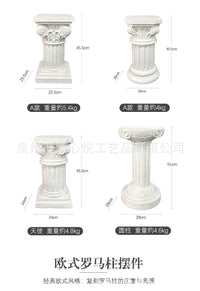 欧式大号白色仿古罗马柱摆件别墅花园婚礼道具氧化镁罗马柱摆件