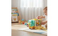 Hand-Eye Coordination Training Toddler Stacking Blocks Car Fine Movement Skills Development Elephant Pull Toy Color Recognition Educational Sensory Bin for Toddlers, Infants, Babies