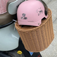 Lidded Bike Basket Covered Storage Rear Cycle Basket Oval for Scooter