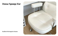 Reclining Function Upholstered Swivel Chair Adjustable Height Upholstered Rolling Armchair Comfortable Cushioning Seating Furniture Ergonomic Design for Home Users, Office Workers, Students, Study Room, Bedroom