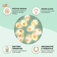 10 LED Egg Lights Colorful Easter Egg String Light Festive Design Easter Themed Fairy Lights for Kids, Parents, Indoor Ornament Ration