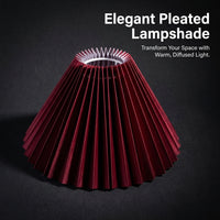 Ceiling Lamp Shade with Burgundy Pleated Material Design for Living Room Decor, Replacement for Table and Floor Crimped