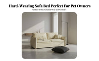Multi-Functional Fold-expandable Loveseat Space-Saving Design Pull-expandable Floor Bed Modern design Sleeper Sofa Easy Conversion for Small Apartment Dwellers, Students, Homeowners, Living Room, Bedroom, Lounge, Home Office