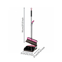 Hair Resistant Broom Set Rubber Lip Broom and Dustpan Set Floor Sweep Kit