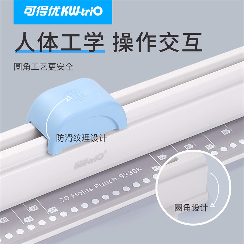 Manual A4 Loose-Leaf Punch 30-Hole Binding Machine with 20 Binding Strips