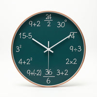 Math Wall Clock Quartz Science Wall Clock Non-Ticking for Teachers