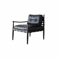 Upholstered Wood-Frame Armchair Nordic Design Theme Wooden Z-Frame Armchair Minimalist Design Easy Assembly for Readers, Bedroom
