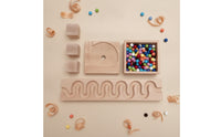 Marble Run with Wooden Blocks Open-Ended Wooden Marble Run Sensory Set for Young Children, Child-Centered School