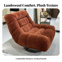 Rotating Barrel Chair Vintage design Oversized rotate Barrel Chair Sherpa Upholstery firm support Foam for Apartment Dwellers