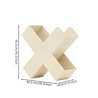 X-Shaped Bookshelf Slim Mini Bookshelf Freestanding Magazine Rack Space-Saving Book Organizer Narrow for Readers, Reading Nook