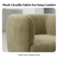 Curved Chenille Sectional Plush Upholstery Curved Cushiony Settee Deep Seating Mid-Centurymid-Century-1900s Modern & Aesthetic