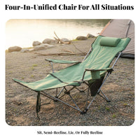 Foldable Armchair with beverage Holder High spine Support Camping Chair Lightweight