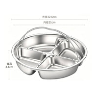 Compartmented Steaming Plate Raised Walls Divided Steamer Tray Polished Rim