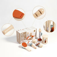 5 Pieces Wooden Percussion Instruments Pastel Percussion Toy Set Rhythm Instrument Set Natural Wood Wooden Music Toy