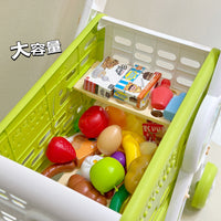 Simulated Shopping Cart Toy for Girls, Pretend Play Set for Kids 3-6 Years