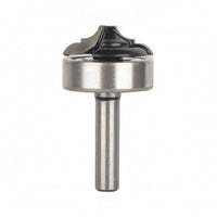 Metal Body Flush Trim Router Bit Compact Bottom Bearing Trim Bit Round Profile Woodworking Tool Silver and Black for Shaping
