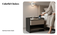 Nightstand with Storage Light Luxury design 2-Drawer Bedside Cabinet for partners