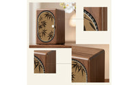 Wooden Jewelry Box Compact Jewelry Box with Door Desktop Organizer for Dresser, Vanity