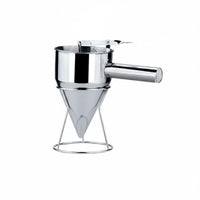 Stainless Steel Batter Dispenser with Stand Takoyaki Batter Dispenser Anti Piston Funnel for Chefs, Culinary Professionals, Bakery, Restaurant