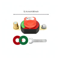 Manual Battery Terminal Disconnect Switch Compact Rotary Battery Switch High Conductivity 12V for Mechanics, Vehicle Storage
