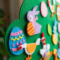 DIY Textile Easter Tree Easter Egg Tree Bouquet Kit Great Kids Gift Easter Tree Wall Hanging Develops Creativity Detachable Ornament Textile Board for Young Children