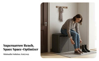 Light Luxury Design Upholstered Shoe Changing Stool hardwood Wood Frame Upholstered Shoe storage rackSaving Entryway Seat Comfortable padded surface for residents, Apartment Dwellers, Families, Hallway, Mudroom, Living Room, Bedroom