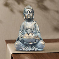 Buddha Lotus Statue Resin Seated Buddha Statue Three-Dimensional for Garden
