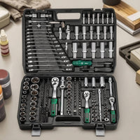 Mechanics Tool Set 216-Piece Automotive Tool Kit Hardened Alloy Steel Steel Socket Set with Case for Home Mechanics, Garage, Workshop