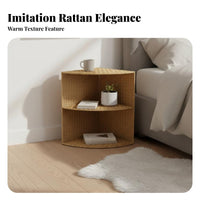 dual-layer Woven Shelf Multifunctional 2-Tier Side Stand space-efficient for Small areas