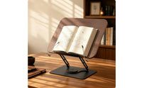 Desktop Book Stand with Wooden Board Sturdy Adjustable Book Stand with Page Clips Multi-Functional Holder for Students, Dorm Room